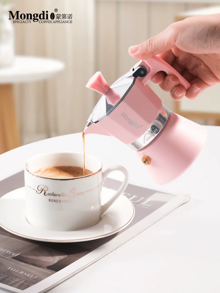 Máy pha cà phê Moka pot mini Mongdio, máy pha cà phê espresso, ấm pha cà phê Moka mini, ấm pha cà phê cho một người