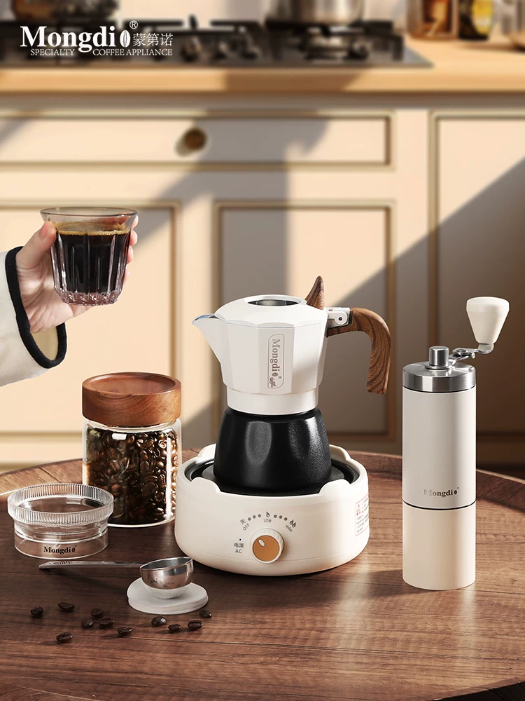 Bộ ấm pha cà phê bằng tay Mongdio van đôi moka thế hệ thứ ba 3.0 Bộ ấm pha cà phê bằng tay Máy pha cà phê kiểu Ý Dụng cụ pha cà phê