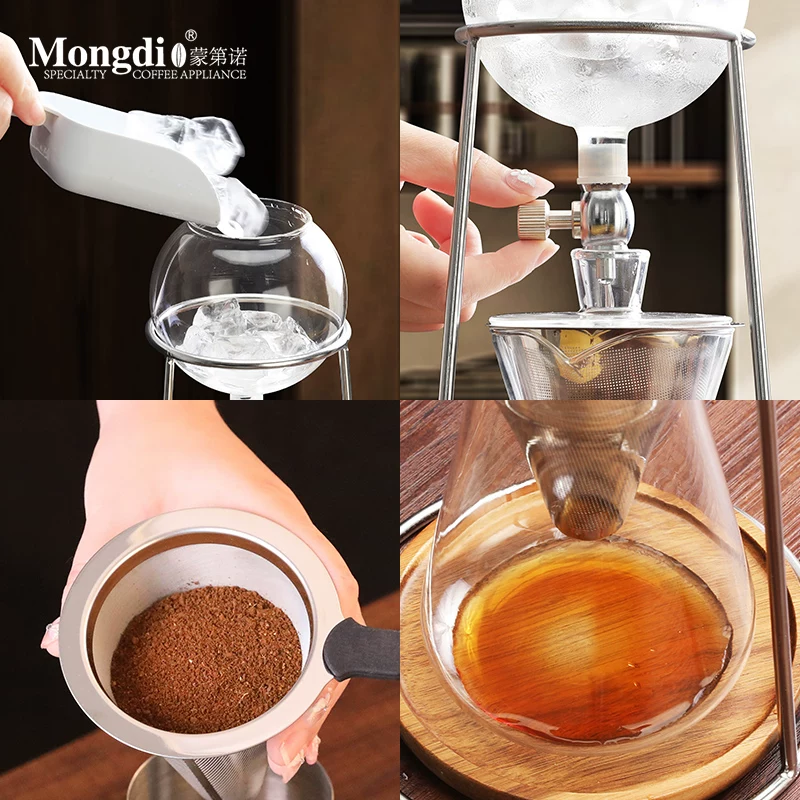 Bình pha cà phê đá Mongdio, bình pha cà phê lạnh, bình pha cà phê thủ công kiểu nhỏ giọt tại nhà, bình pha cà phê đá, bộ lọc cà phê