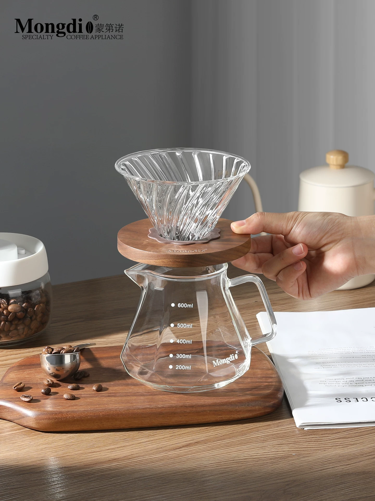 Bộ pha cà phê đổ nước Mongdio, cốc lọc cà phê, máy xay cà phê điện, bình chia sẻ, bình rót, thiết bị pha cà phê