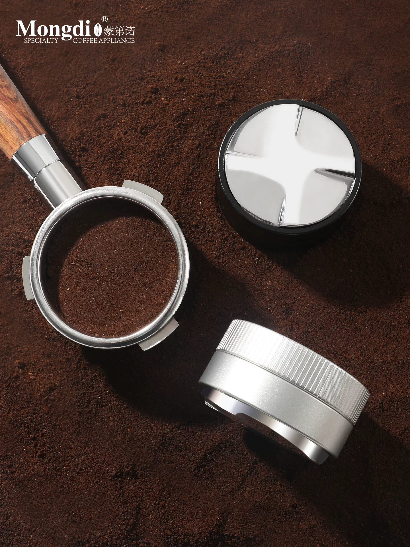 Mongdio máy phân phối bột tự trọng lực máy ép cà phê không cần điều chỉnh bằng thép không gỉ dụng cụ pha cà phê espresso 51/58mm