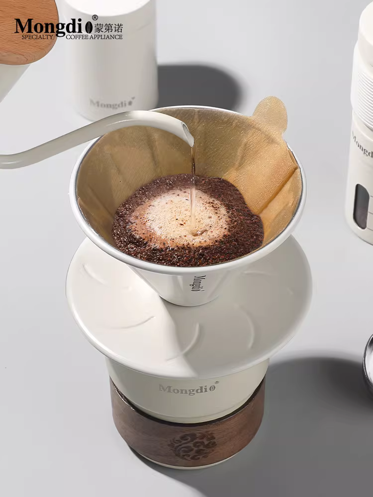 Bộ ấm pha cà phê thủ công Mongdio hộp quà tặng máy xay cầm tay di động máy pha cà phê cắm trại ngoài trời thiết bị pha cà phê