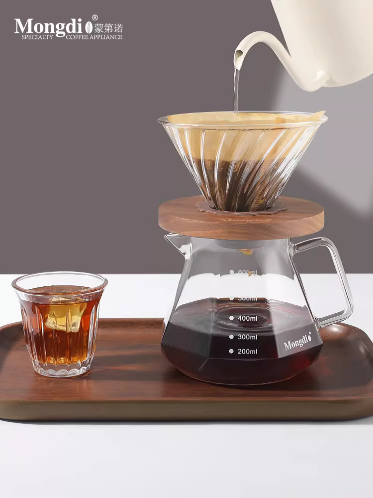 Bộ dụng cụ pha cà phê bằng kính Mongdio: phễu lọc cà phê, cốc lọc cà phê, bộ lọc cà phê v60