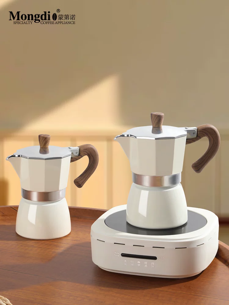 Máy pha cà phê Moka pot Mongdio, máy pha cà phê espresso dùng trong gia đình, bộ pha cà phê thủ công Moka