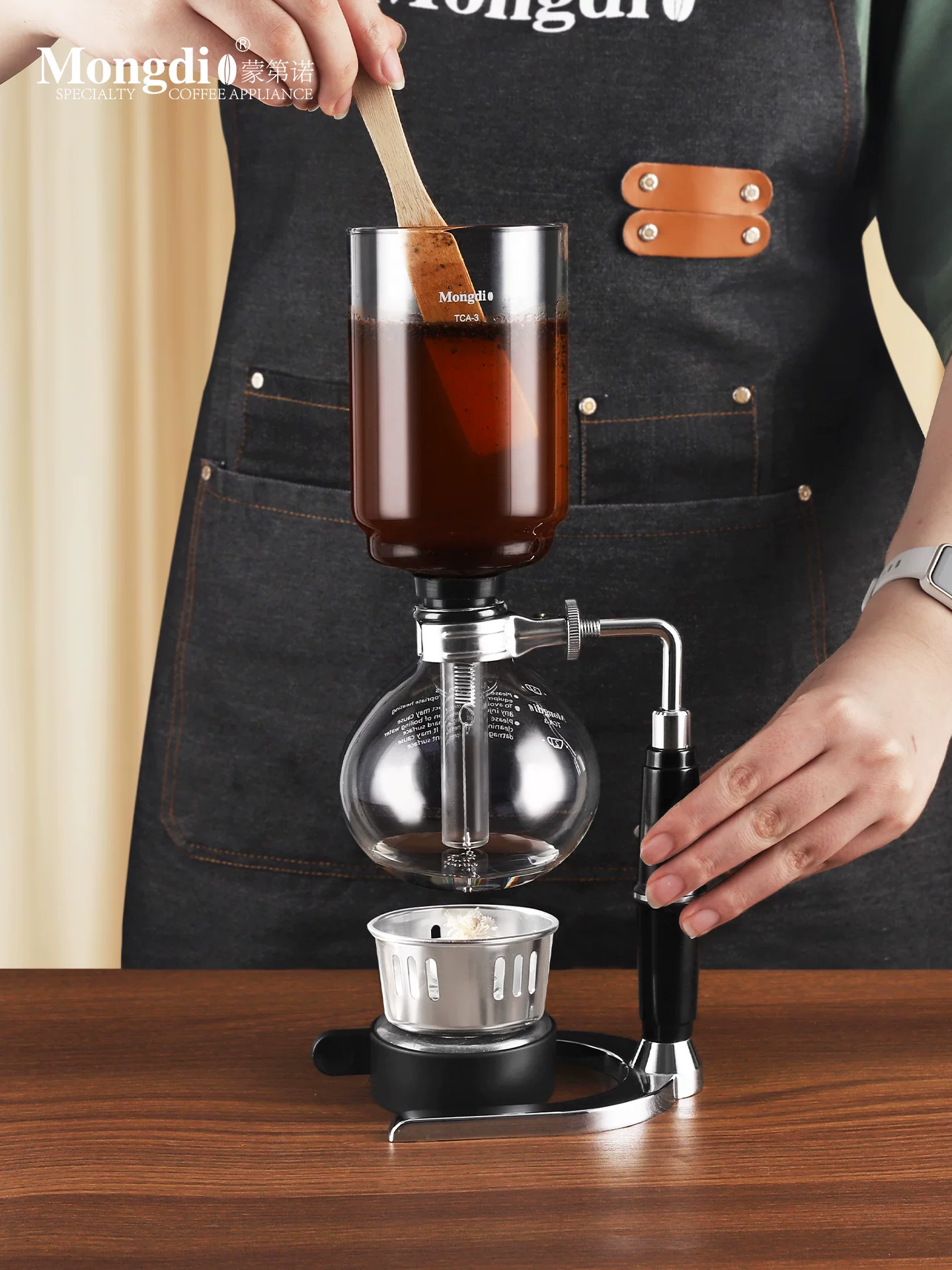 Bộ pha cà phê kiểu siphon Mongdio, ấm pha cà phê kiểu siphon, bộ pha cà phê gia dụng, ấm pha cà phê kiểu chưng cất, dụng cụ pha cà phê