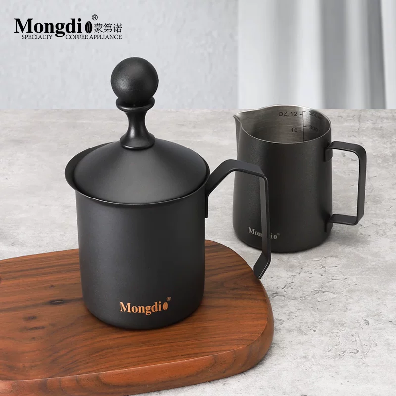 Máy tạo bọt sữa bằng tay Mongdio, máy tạo bọt sữa cà phê, máy tạo bọt sữa gia dụng bằng thép không gỉ