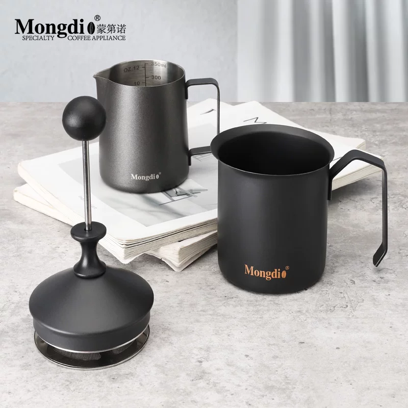 Máy tạo bọt sữa bằng tay Mongdio, máy tạo bọt sữa cà phê, máy tạo bọt sữa gia dụng bằng thép không gỉ
