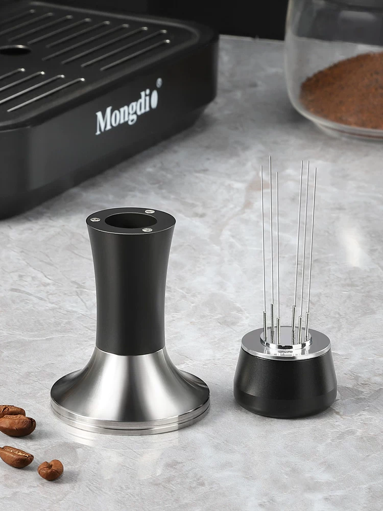 Kim phân phối cà phê và chày ép cà phê hai trong một Mongdio, chày ép cà phê chính hãng, phụ kiện cà phê 51/58mm