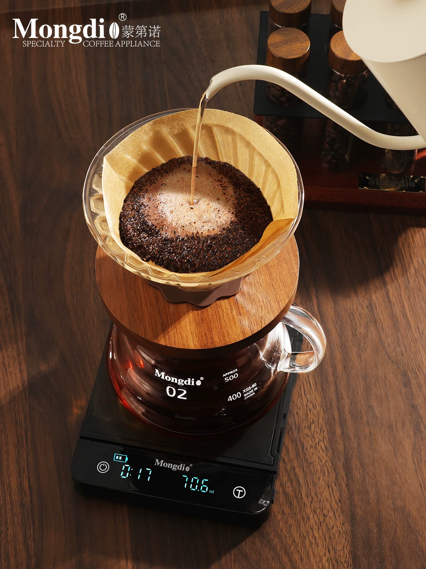 Cân điện tử cà phê Mongdio, cân cà phê, cân điện tử đặc biệt dành cho cà phê, cân hạt cà phê, cân hẹn giờ pha cà phê thủ công