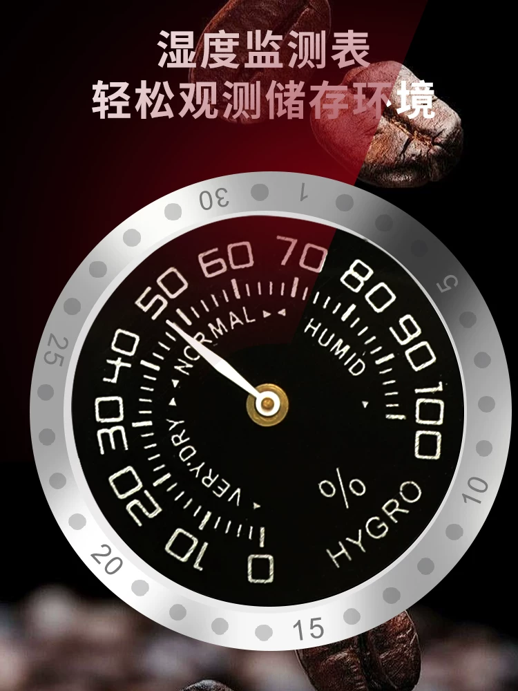 Hộp đựng cà phê Mongdio có chức năng theo dõi độ ẩm, hộp đựng bằng thép không gỉ chân không đặc biệt dành cho bột cà phê.