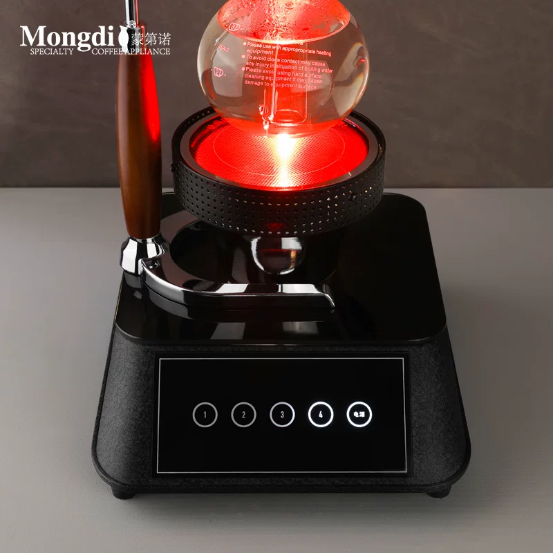 Bếp điện siphon Mongdio, bếp điện sóng nhẹ, ấm pha cà phê siphon, bếp điện làm nóng, bếp đèn đỏ