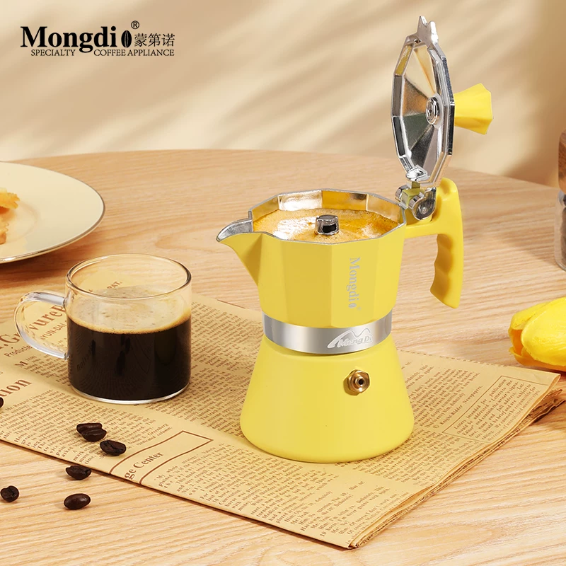 Máy pha cà phê Moka pot Mongdio dùng trong gia đình, máy pha cà phê espresso, ấm pha cà phê mini Moka