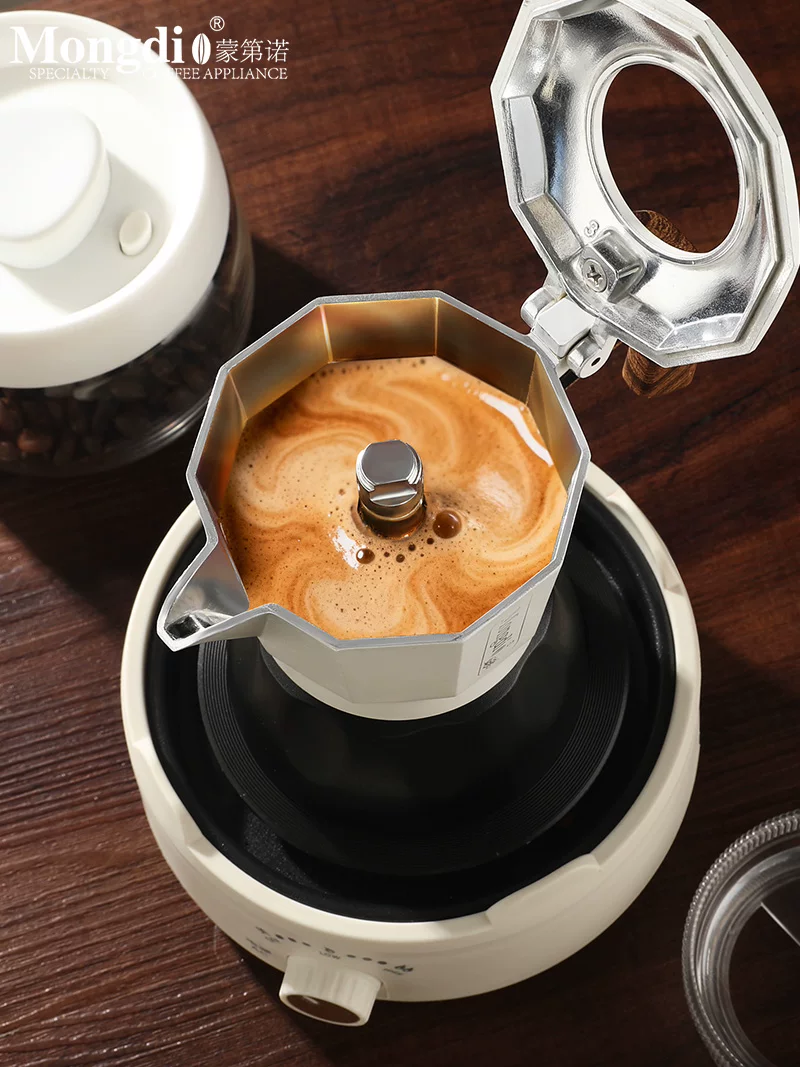Mongdio Moka pot Moka bình pha cà phê van đôi Moka pot máy pha cà phê máy pha cà phê espresso gia đình nhỏ