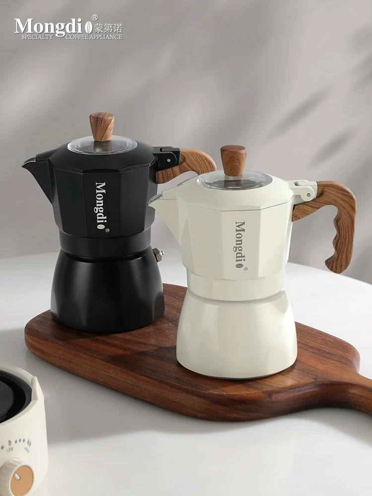 Bộ pha cà phê Moka pot hai van Mongdio, máy pha cà phê espresso, bình chiết xuất, bình pha cà phê kiểu pour-over