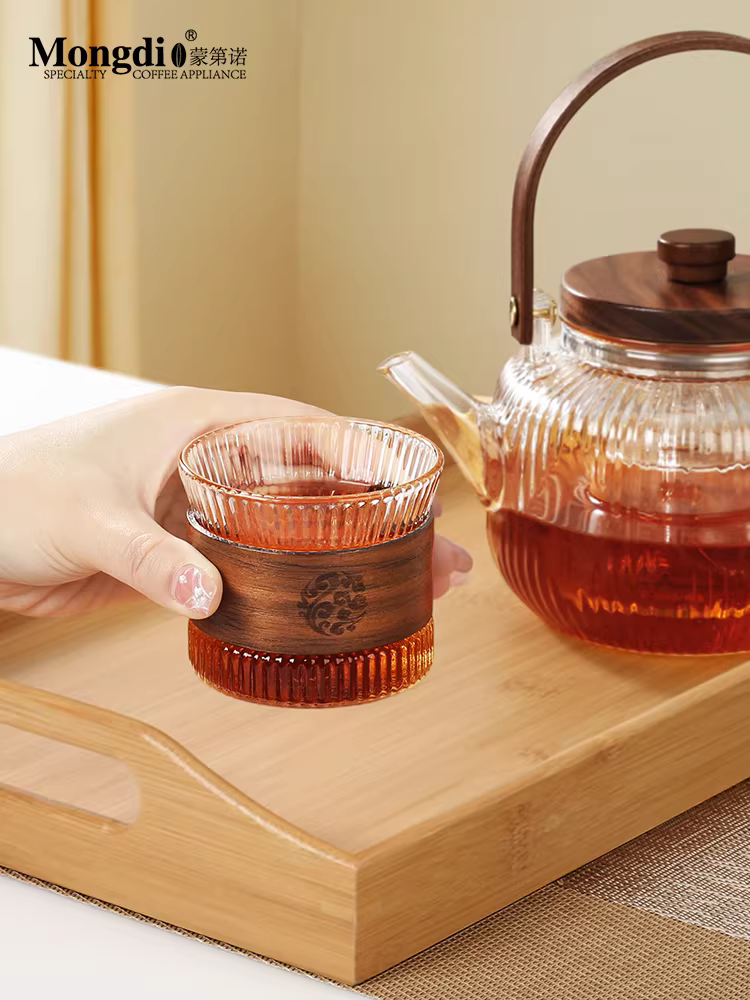 Ấm pha trà điện tử Mongdio, mẫu mới 2024, bếp điện gốm sứ, ấm đun nước chịu nhiệt cao, có tay cầm