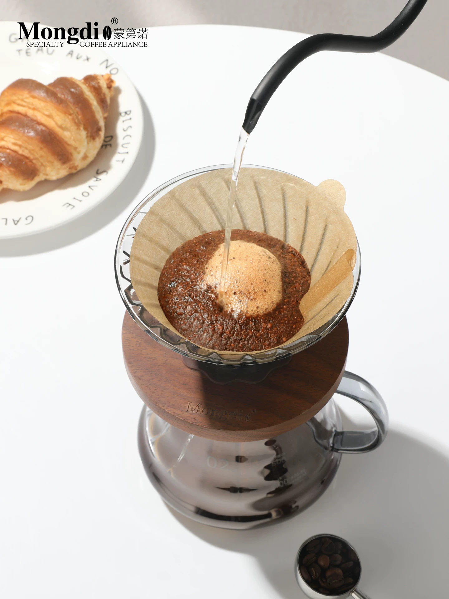 Bộ pha cà phê Pour-over Mongdio với cốc lọc cà phê, bình chia sẻ, bình rót cà phê, máy pha cà phê và máy xay hạt cà phê Bộ sản phẩm hoàn chỉnh