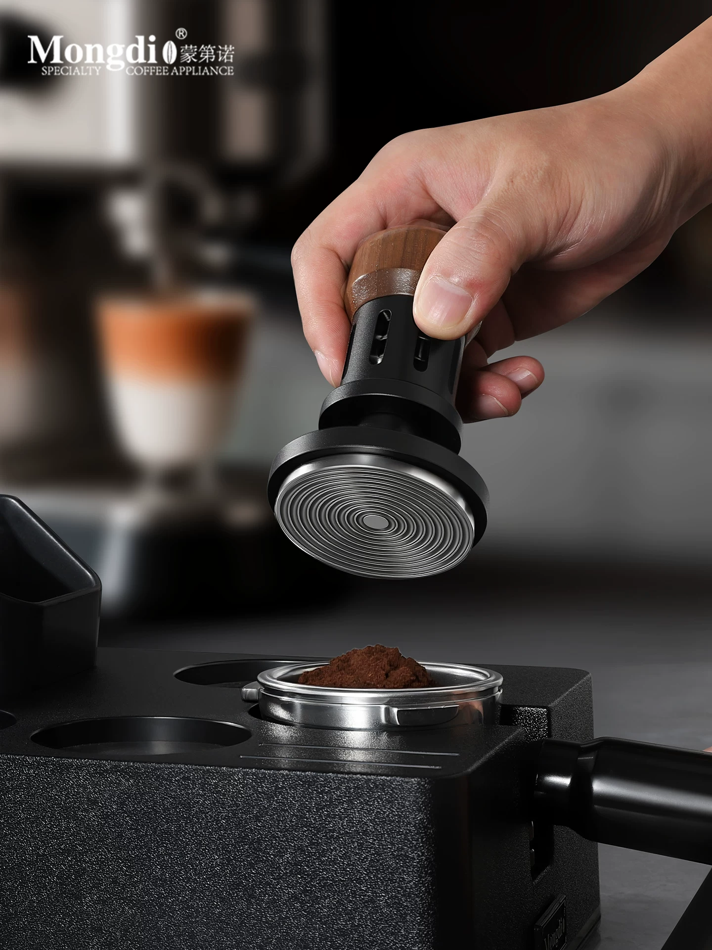 Máy ép cà phê Mongdio, lực ép không đổi, dụng cụ phân phối lực ép cố định 30 lbs, phụ kiện máy pha cà phê