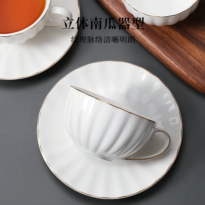 Cốc cà phê Mongdio cao cấp tinh tế cốc gốm sứ kiểu Anh cốc trà chiều kiểu Anh cốc bí ngô cốc cà phê và bộ đĩa lót