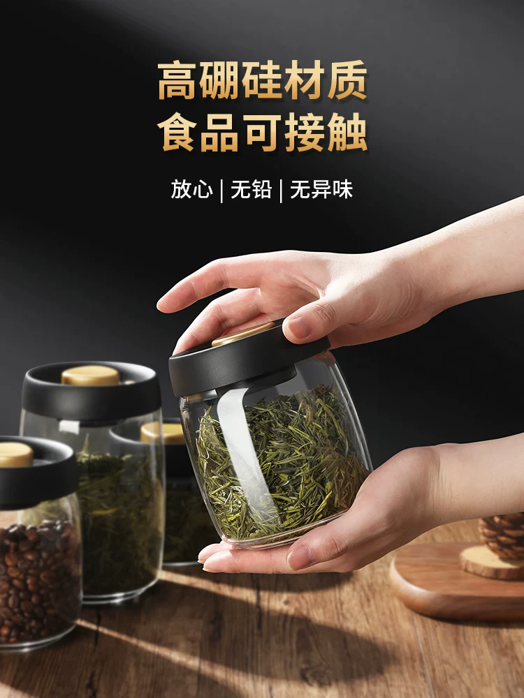 Hũ thủy tinh chân không kín dùng để đựng trà, đồ ăn nhẹ, sữa bột, hạt cà phê, hũ bảo quản thực phẩm, hũ đựng đồ trong nhà bếp