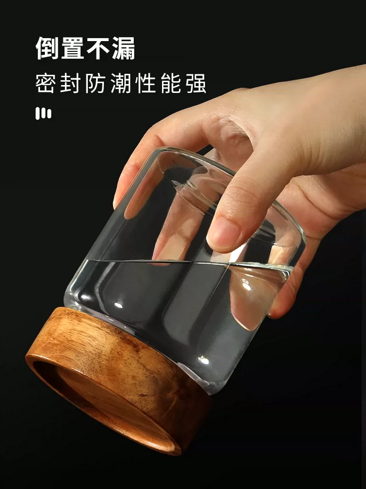 Hộp đựng trà Mongdio bằng thủy tinh cao cấp, bình đựng trà cao cấp, hộp đựng trà thơm, bình kín mùi trà, bình đựng vỏ quýt