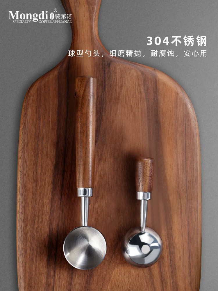Muỗng cà phê Mongdio bằng thép không gỉ, muỗng đo bột cà phê, muỗng nhỏ đựng hạt cà phê, muỗng cao cấp tinh tế, cán dài, muỗng đặc biệt
