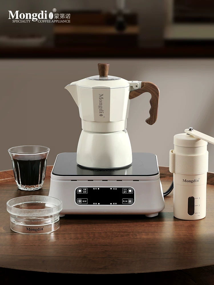 Bộ ấm pha cà phê moka van đôi Mongdio thế hệ thứ ba, ấm pha cà phê, máy pha cà phê espresso, dụng cụ pha cà phê