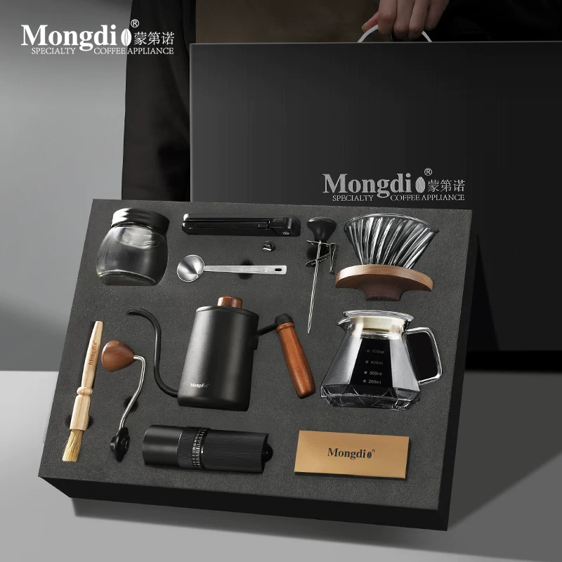 Bộ ấm pha cà phê thủ công Mongdio hộp quà tặng quà tặng sinh nhật cho nam và nữ quà tân gia quà lưu niệm doanh nghiệp