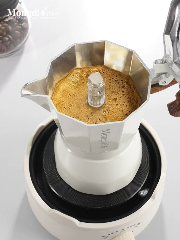 Bộ pha cà phê Moka pot hai van Mongdio, máy pha cà phê espresso, máy pha cà phê Moka, bình pha cà phê