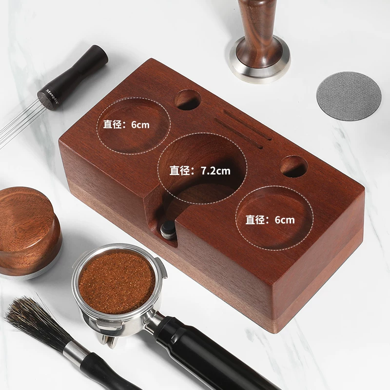 Bộ dụng cụ đầm cà phê Mongdio, máy pha cà phê Ý, dụng cụ phân phối 51/58mm, bộ ba gồm đầm cà phê và búa.