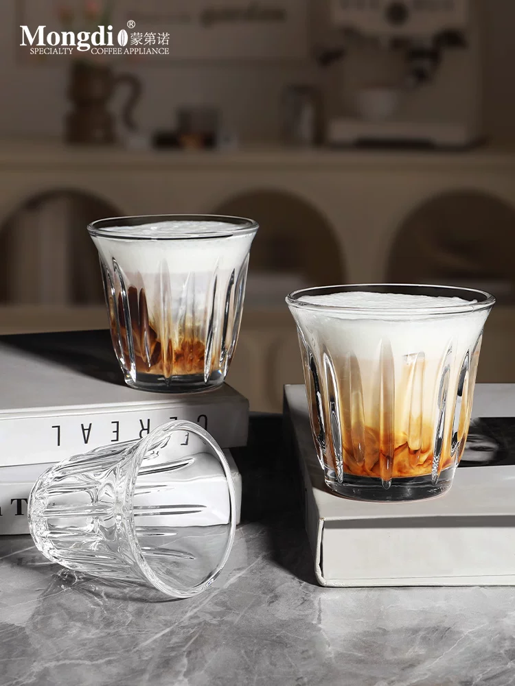 Cốc cà phê Mongdio cốc thủy tinh bẩn cốc cao cấp tinh tế cốc thủy tinh cà phê espresso cốc cà phê latte Mỹ