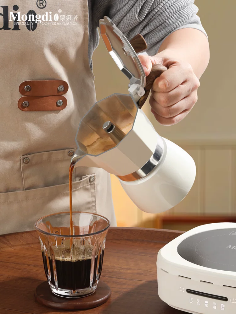 Máy pha cà phê Moka pot Mongdio, máy pha cà phê espresso dùng trong gia đình, bộ pha cà phê thủ công Moka