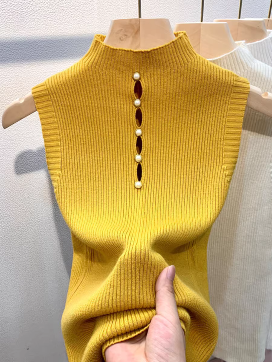 Hàng thanh lý, thương hiệu Châu Âu, quần áo nữ giảm giá, mùa xuân thu, áo thun ôm sát không tay, áo len mặc lớp.