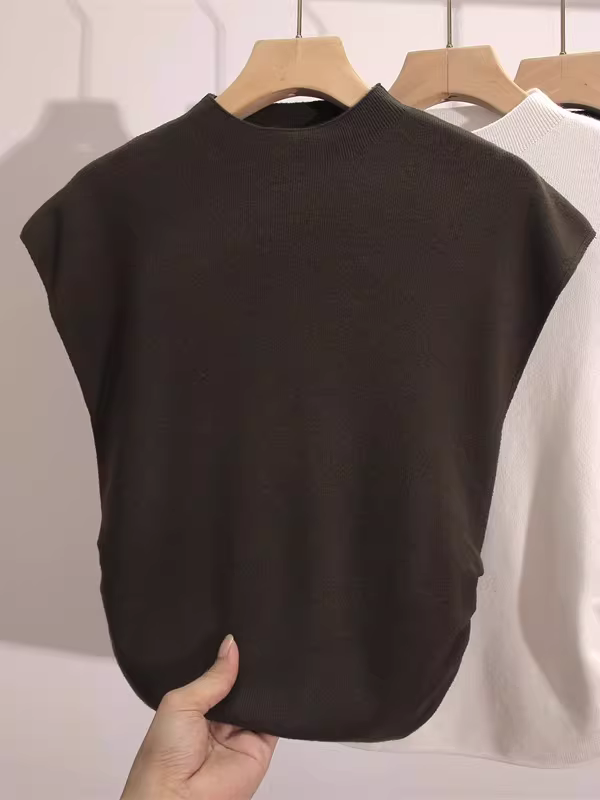 Hàng thanh lý quần áo xuất khẩu nữ, đã gỡ mác, áo len dệt kim mềm mại, áo ba lỗ xếp ly đa năng.