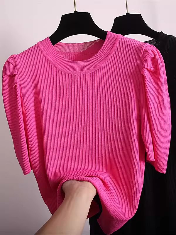 Hàng thanh lý áo nữ kiểu Âu, có mác, tay bồng thời trang, áo len cổ tròn, áo kiểu mùa hè tay lửng hợp xu hướng.