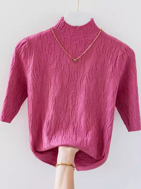 Hàng thanh lý áo len nữ kiểu Âu, có mác, cổ nửa cao, tay lửng, ôm dáng, tôn dáng, áo lót thời trang.