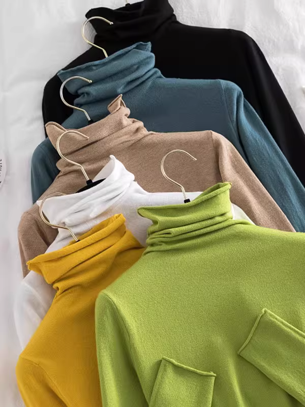 Giảm giá~ Cửa hàng bách hóa thu hồi quần áo nữ xuất khẩu, áo len cổ trụ, đồ lót nữ, áo lót dài tay cổ cao.