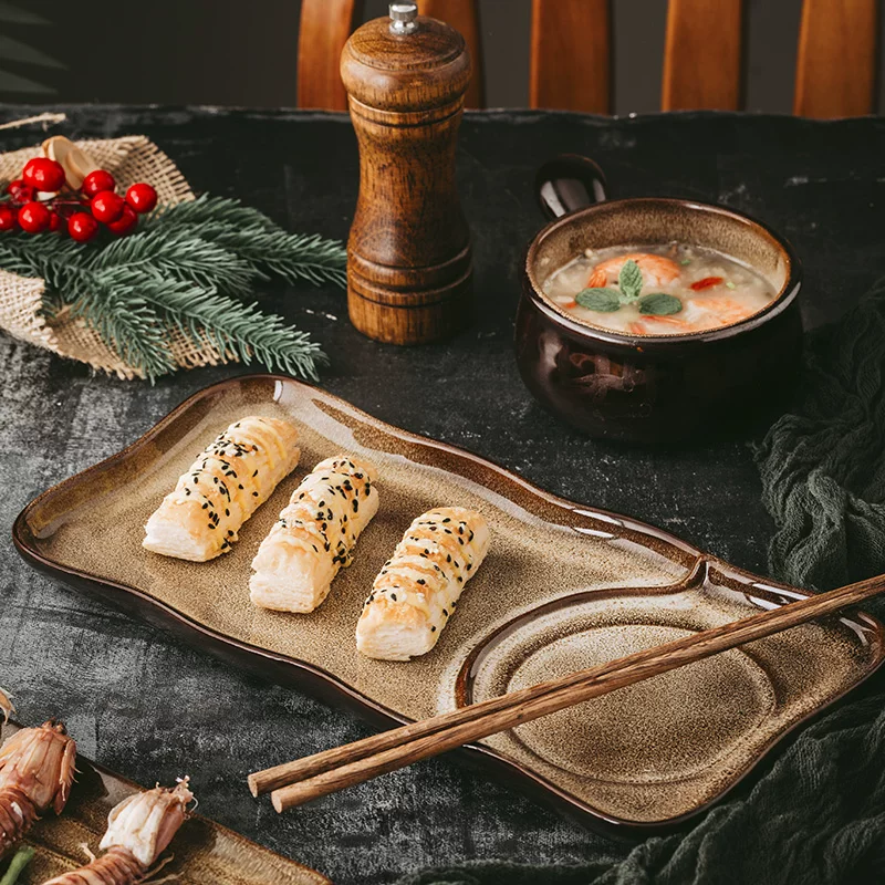 Bộ đồ ăn sáng kiểu Nhật dành cho một người, bao gồm bát và đũa, bộ bát đĩa tinh tế, bát đựng salad, ngũ cốc, trái cây có tay cầm.