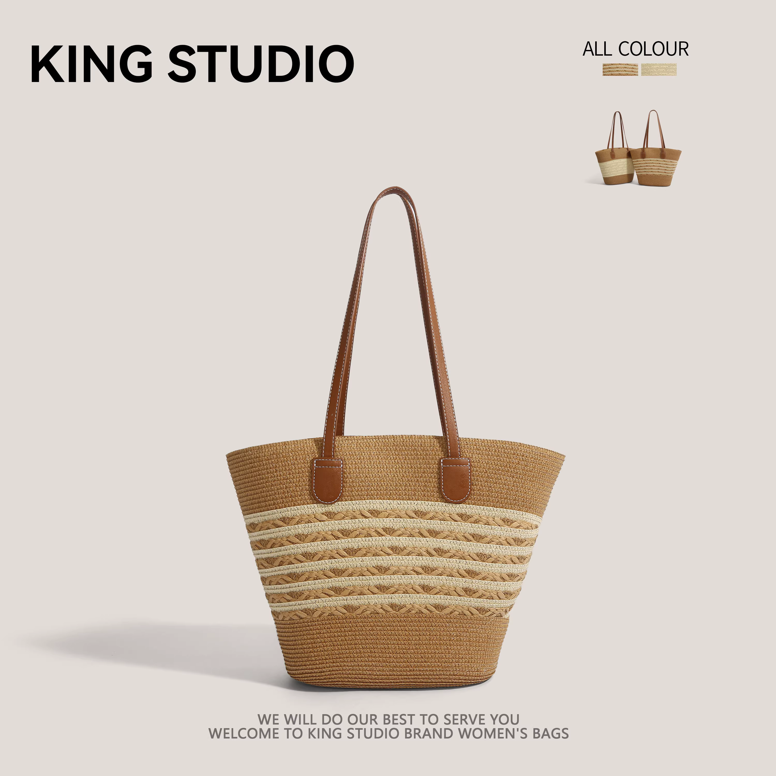 Túi đi biển mùa hè 2025 dành cho nữ, túi đeo vai dệt cói cỡ lớn, túi tote cói đeo nách