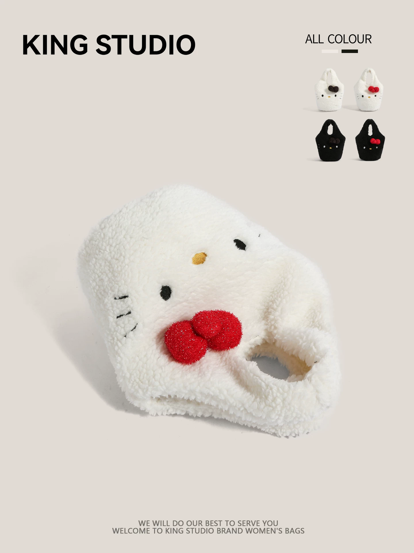 Túi xách Hello Kitty dễ thương bằng vải bông dành cho nữ, mẫu mới thu đông 2025, túi đeo vai đa năng hình Hello Kitty hoạt hình