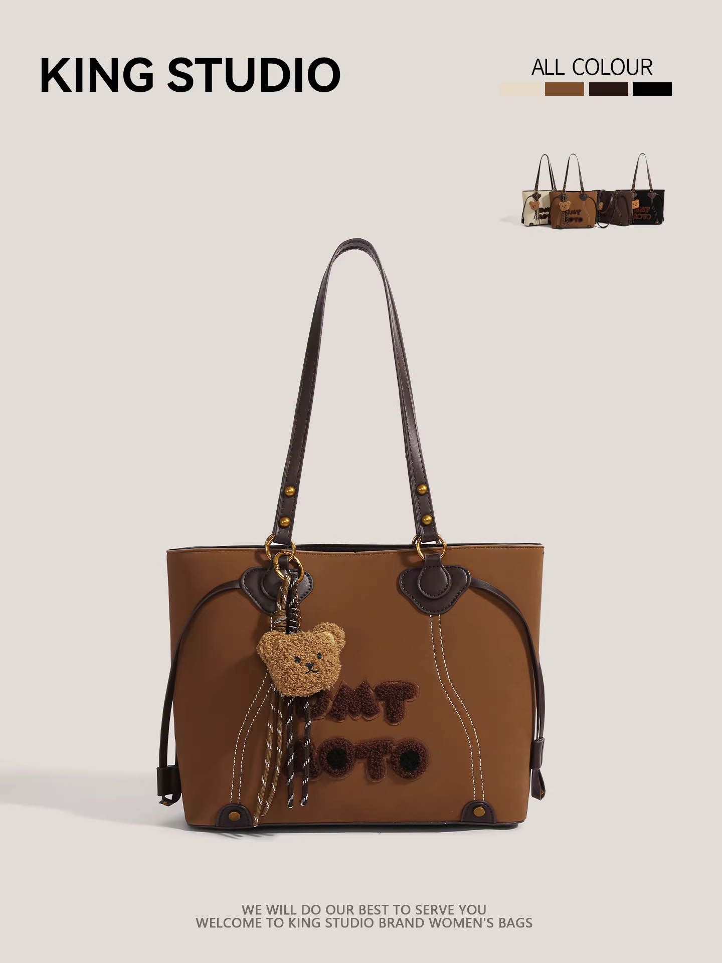 Túi đeo vai nữ phong cách retro chữ cái kiểu học sinh, thời trang cao cấp mới năm 2025, dung tích lớn