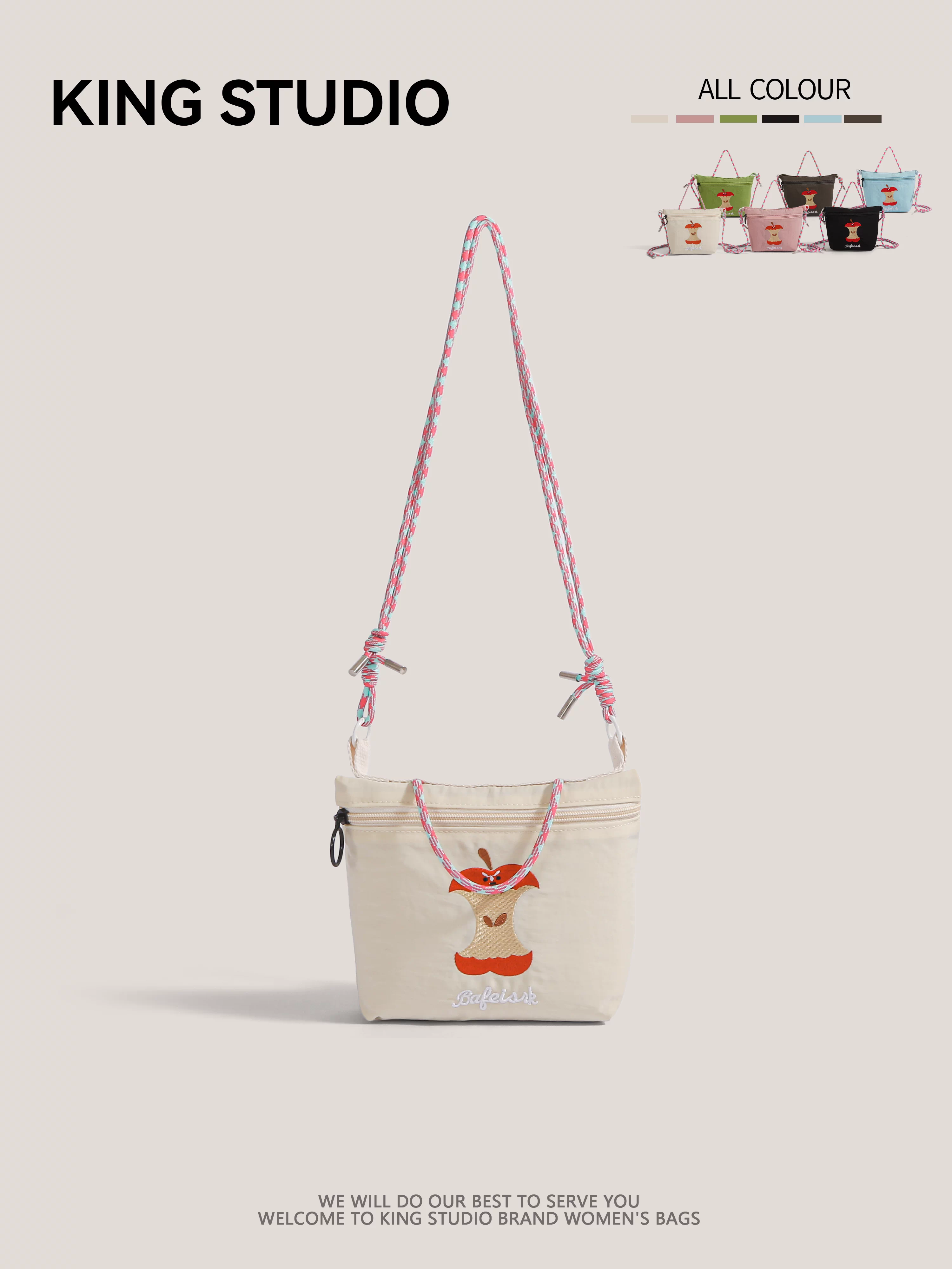 Túi mua sắm thân thiện với môi trường dây chuyền bóng Nhật Bản Túi nylon thêu dành cho nữ Túi đeo vai đa năng Túi đeo chéo mini Túi đựng điện thoại