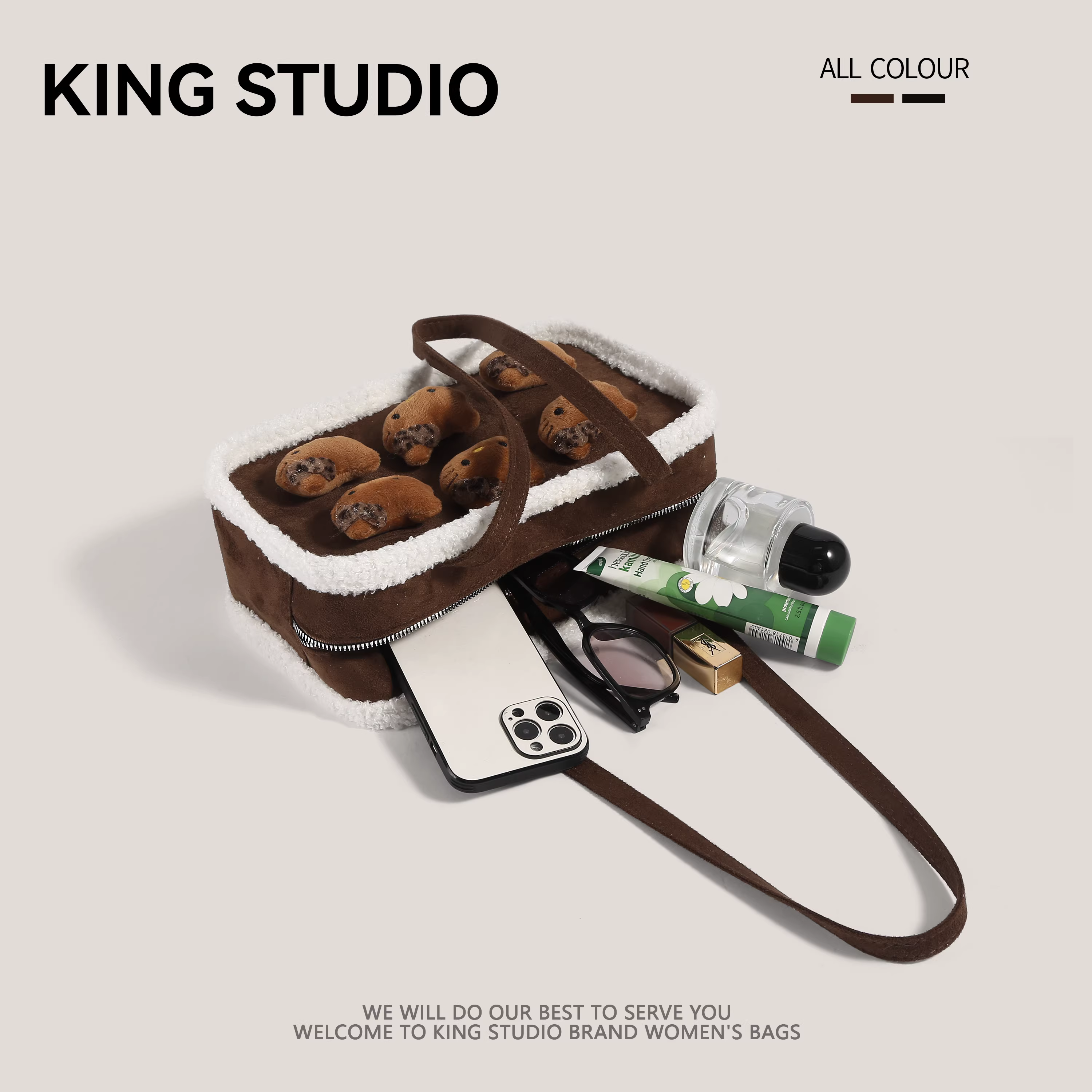 Túi xách Maillard nữ mùa đông 2025 kiểu retro da lộn, dung tích lớn, siêu hot, túi đi làm