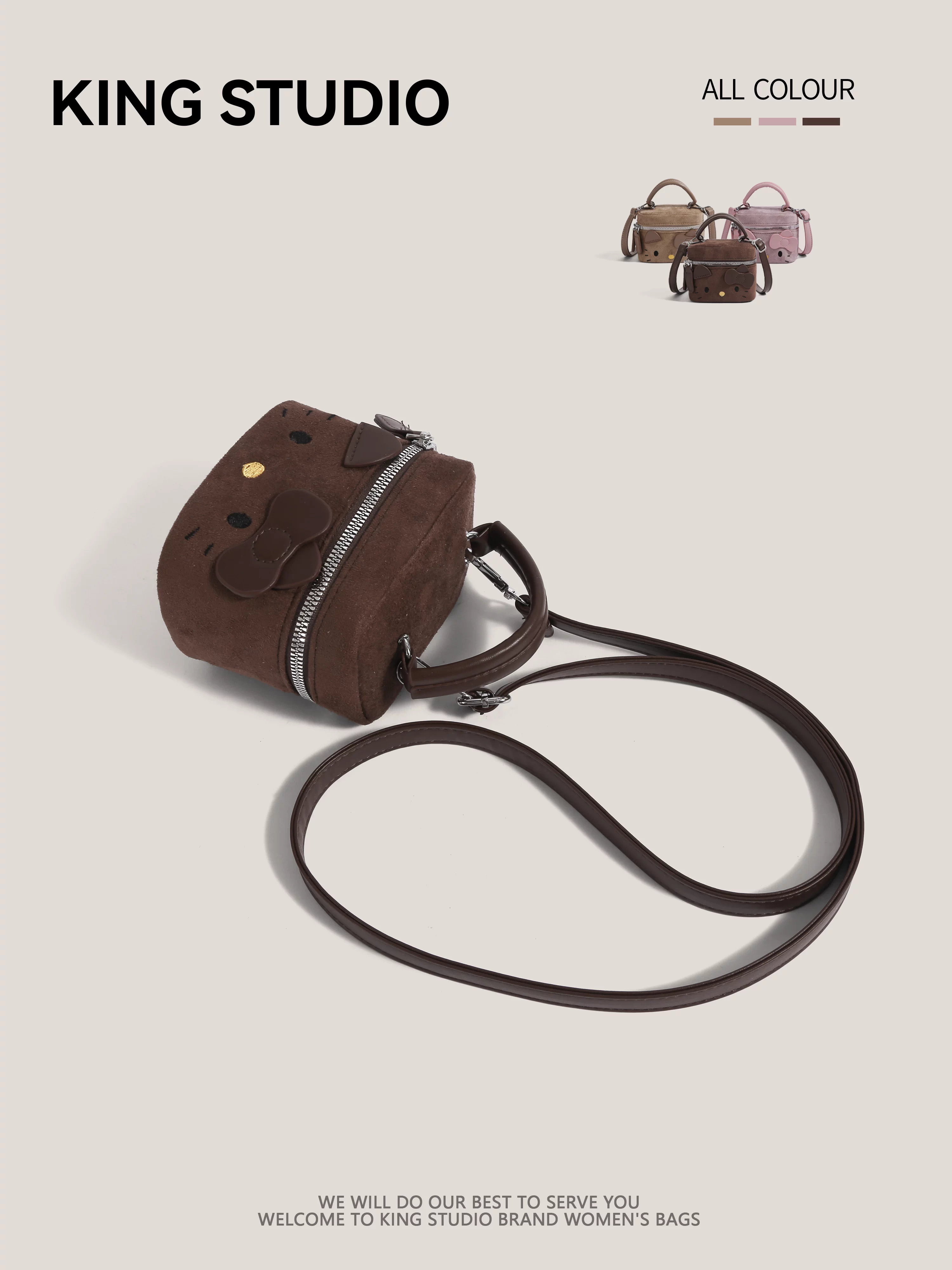 Túi xách Hello Kitty dễ thương dành cho nữ, mẫu mới 2025, túi đeo vai/chéo mini hình Hello Kitty hoạt hình