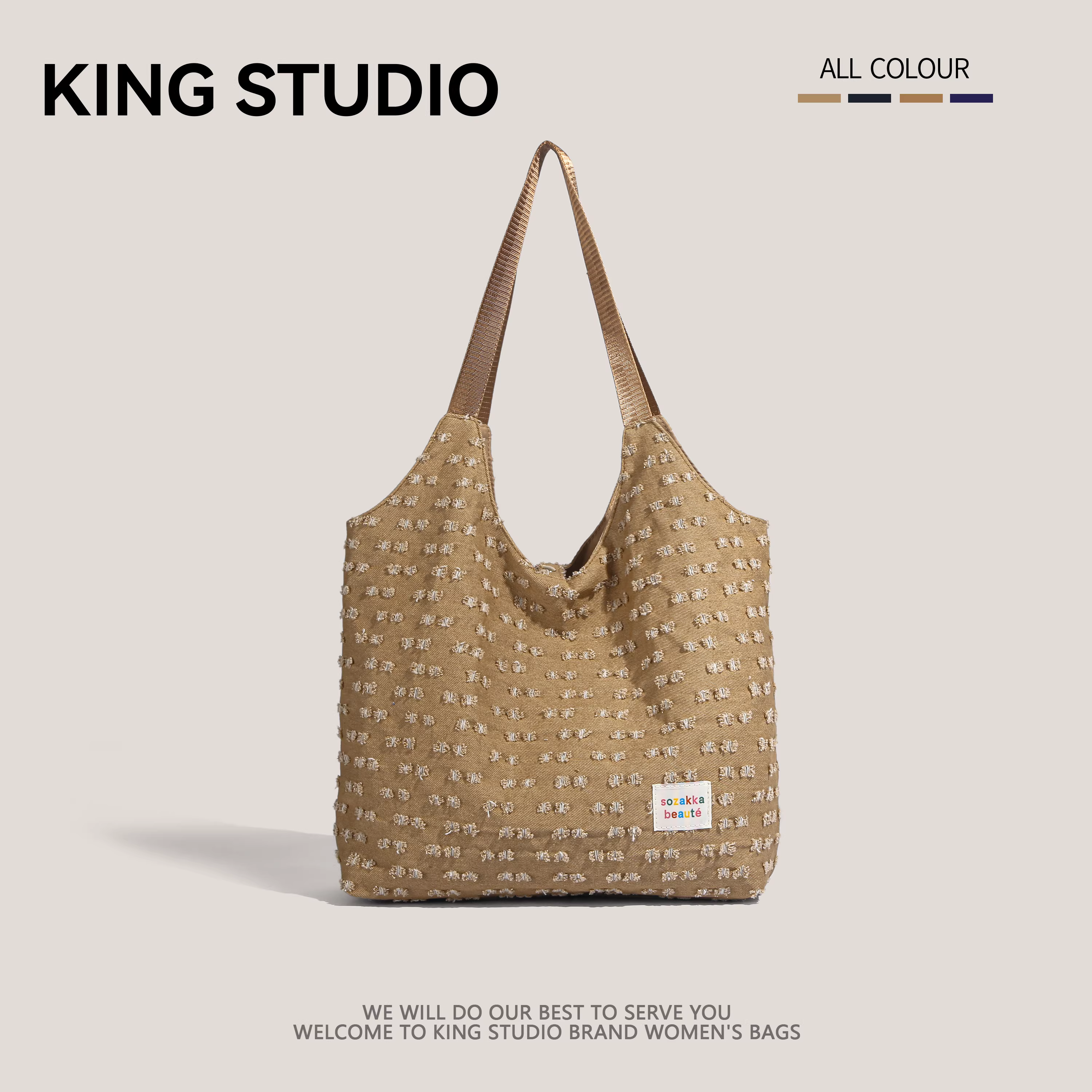 Túi vải bố cỡ lớn dành cho nữ, mẫu mới xuân hè 2025, đa năng, đeo vai, đi chợ, đi học, đi làm