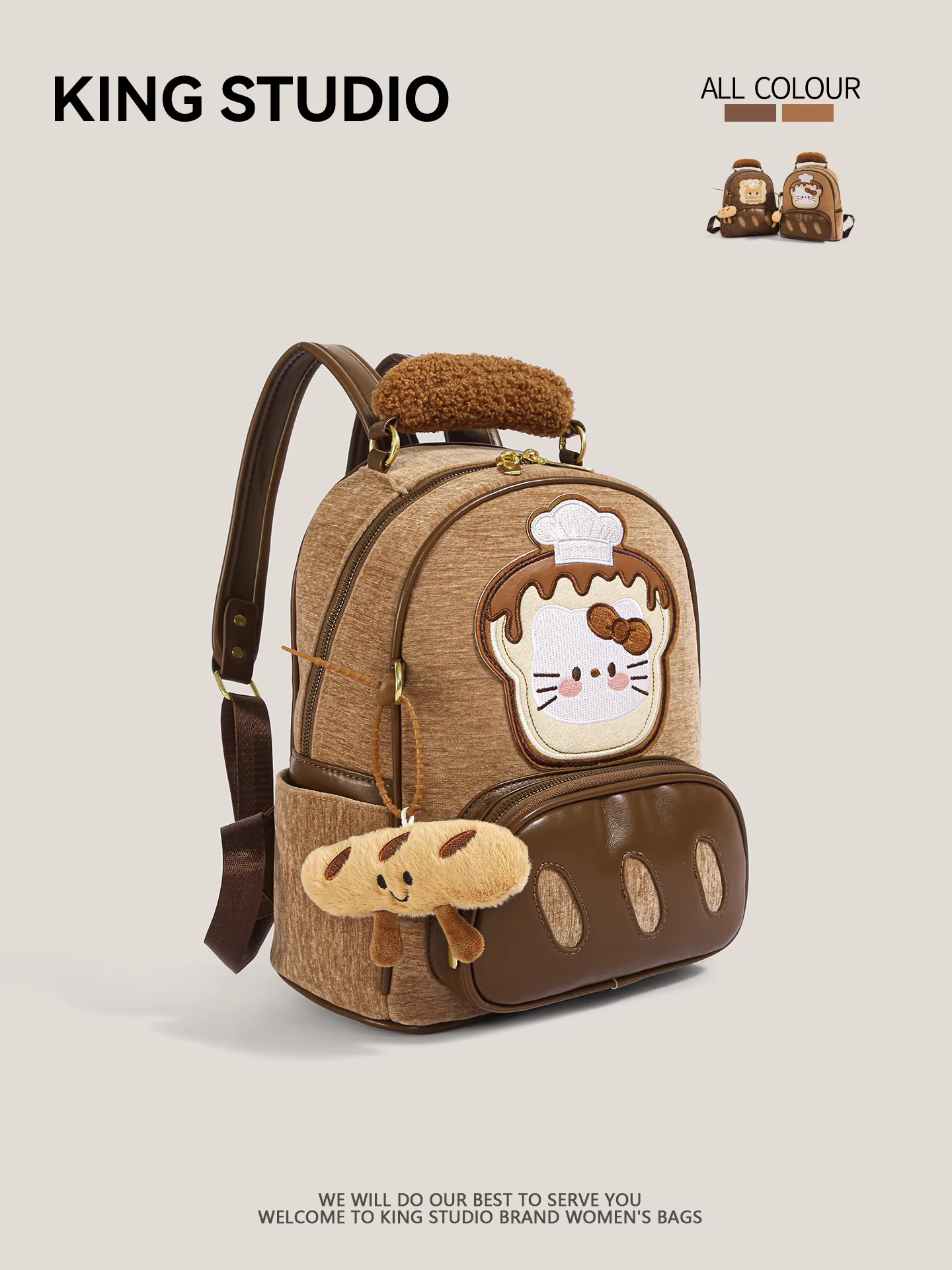 Ba lô Hello Kitty dễ thương dành cho nữ 2026, mẫu mới, dung tích lớn, phong cách retro, đa năng, balo học sinh, cặp sách