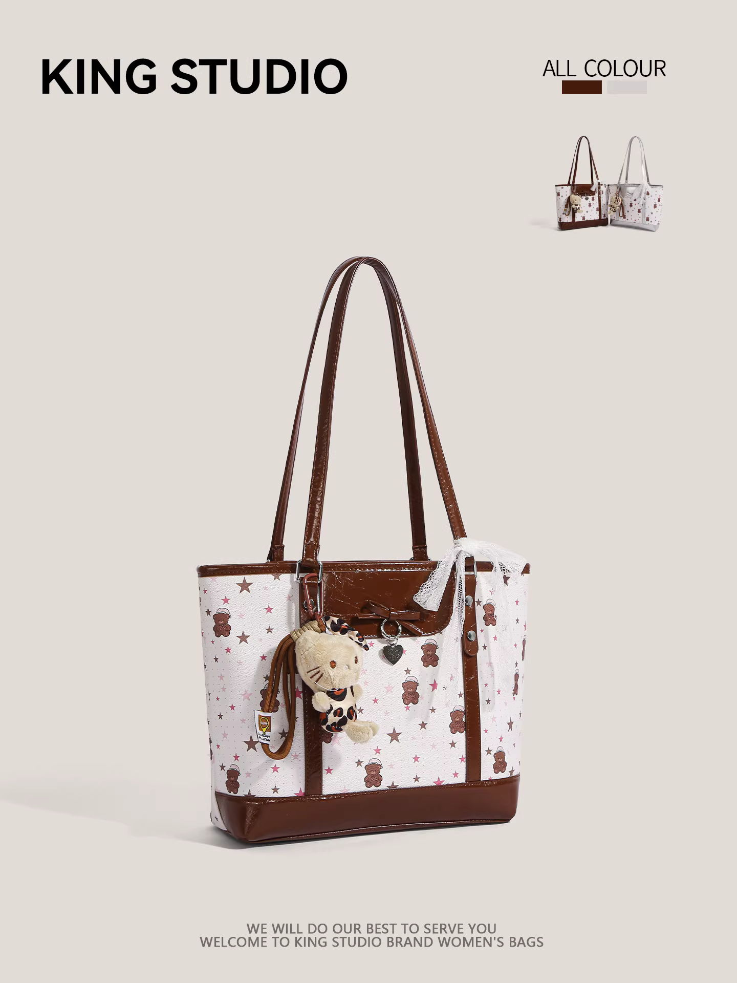 Túi xách nữ cao cấp phối màu, dung tích lớn, mẫu mới 2025, thời trang đa năng, đeo vai, túi tote dành cho sinh viên đại học