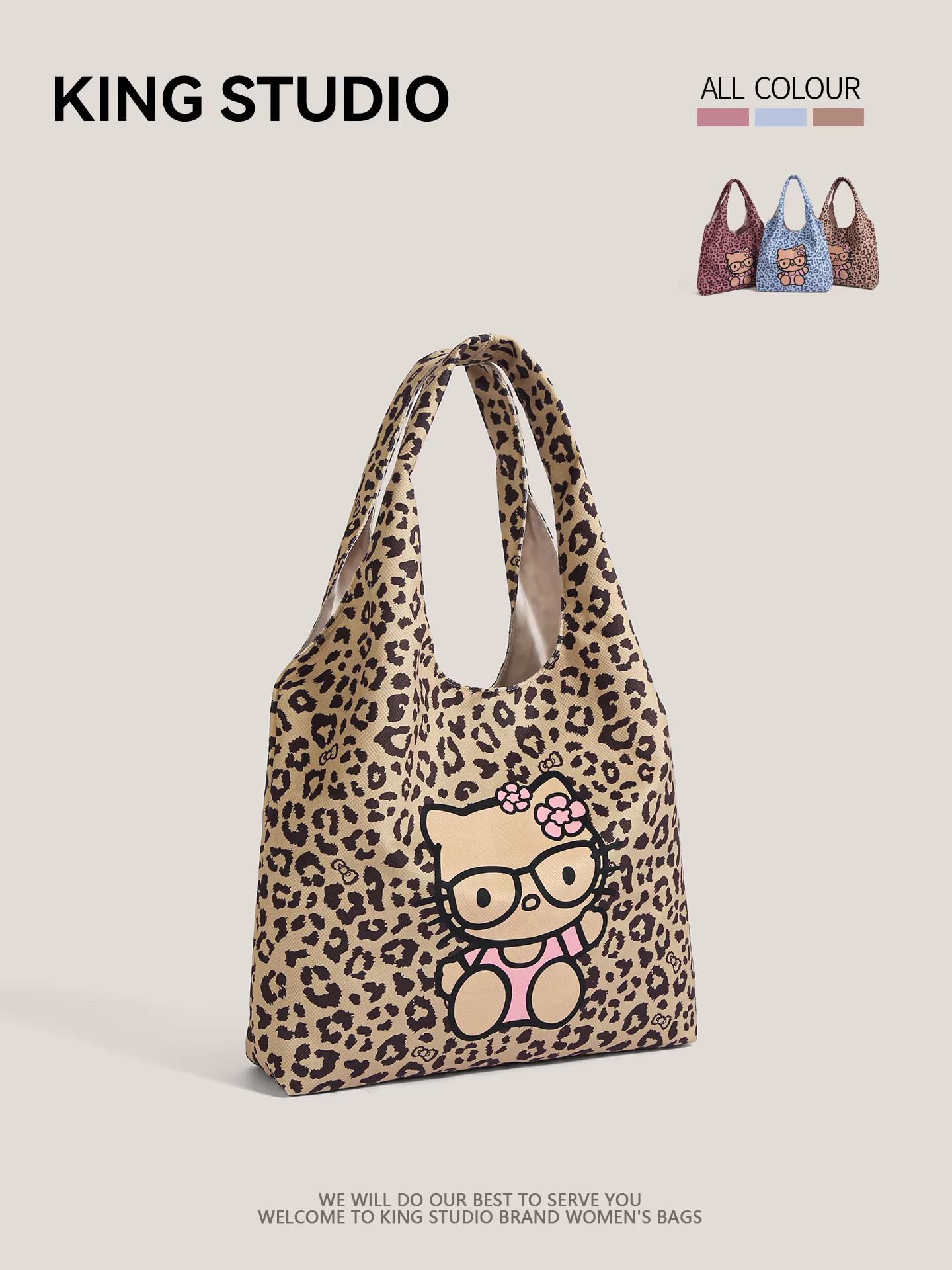 Túi vải canvas hình mèo dễ thương dành cho nữ 2025, túi đeo vai họa tiết da báo cỡ lớn, dùng cho học tập và công việc, túi xách tay