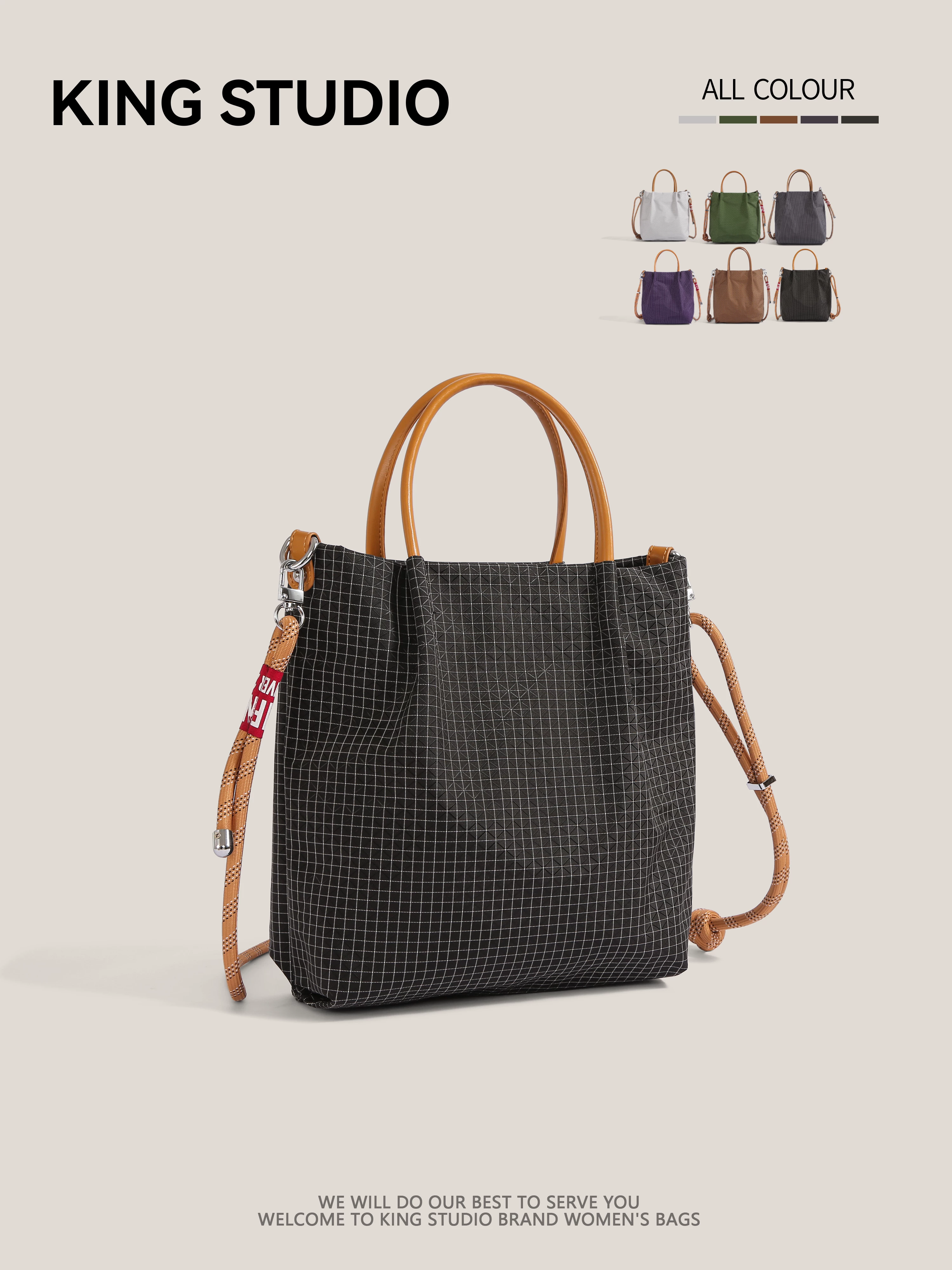 Túi đeo vai bằng nylon chống thấm nước kiểu Nhật Bản dành cho nữ, túi xô dung tích lớn, túi tote, túi đeo chéo đi làm nhẹ nhàng, tiện dụng