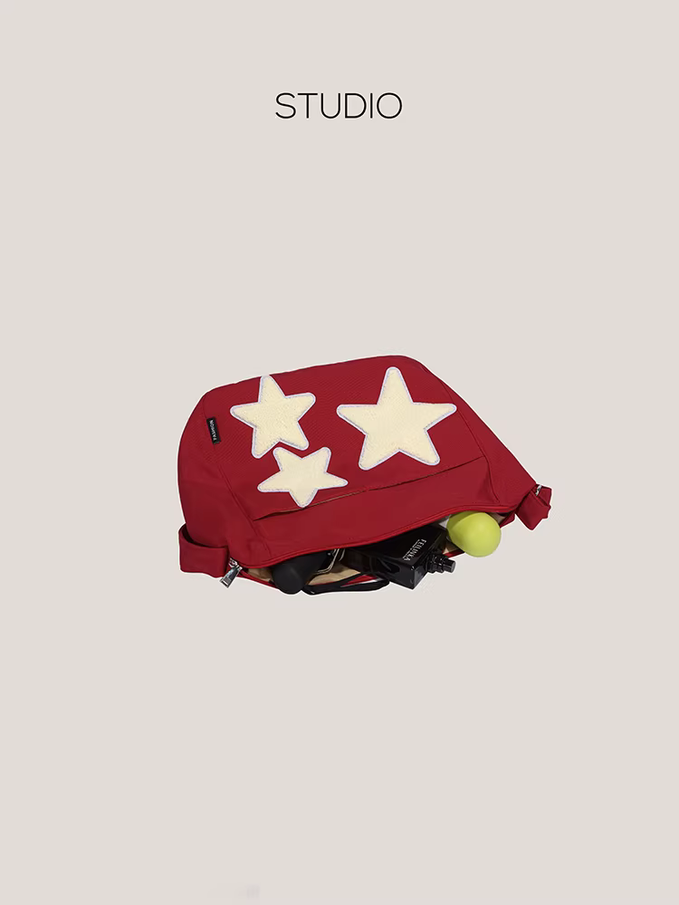 Túi xách cỡ lớn dành cho nữ, túi đeo chéo vai phối màu thời trang, túi tote đi làm hình ngôi sao năm cánh.