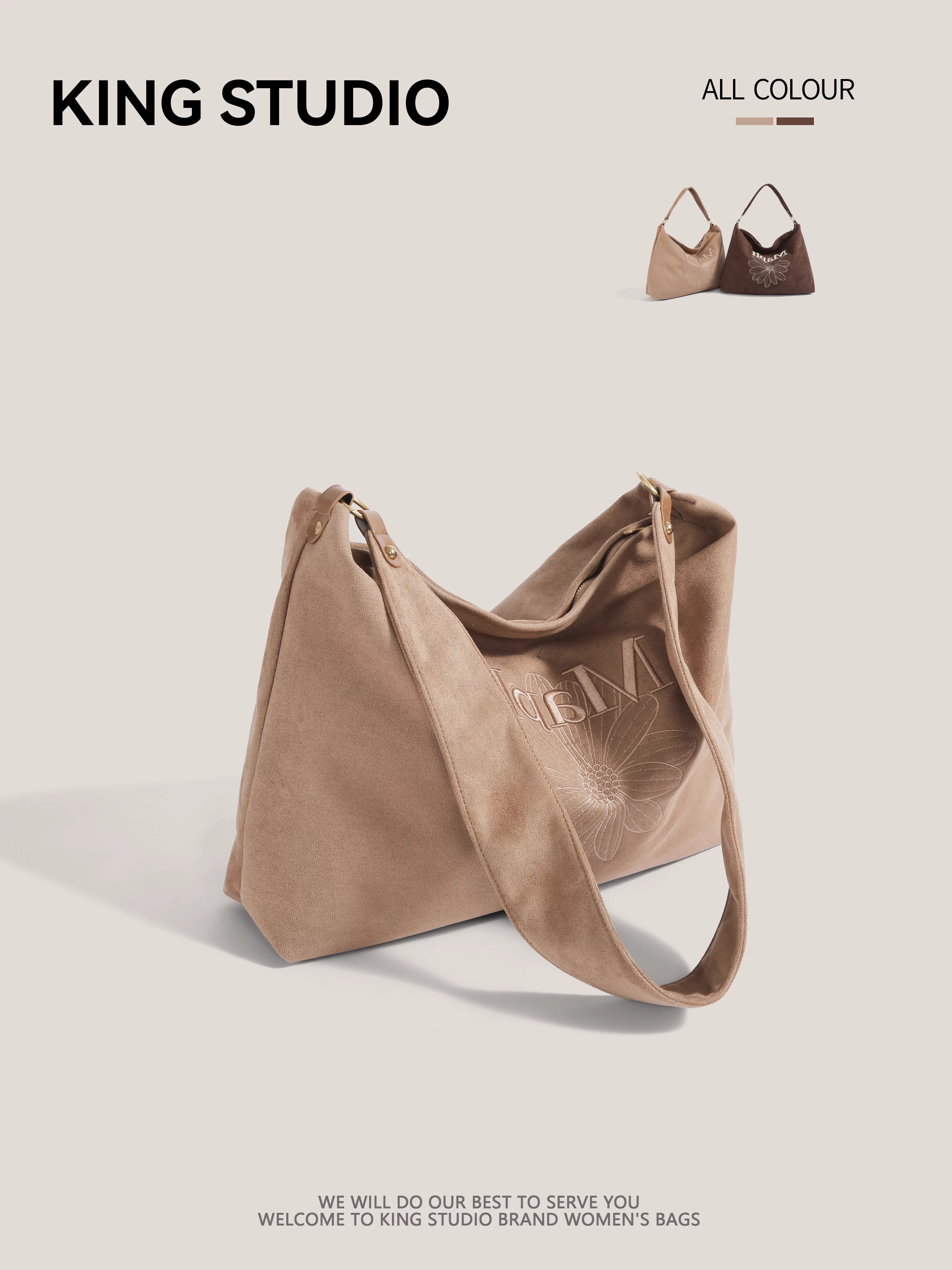 Túi tote thêu hoa cao cấp dành cho nữ, mẫu mới 2025, dung tích lớn, đeo vai/nách, đi làm, đeo chéo